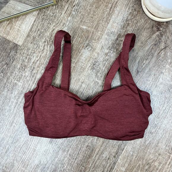 Athleta Other - Athleta Aqualuxe Bikini Top Burgundy Neutral Minimalist Swim Top